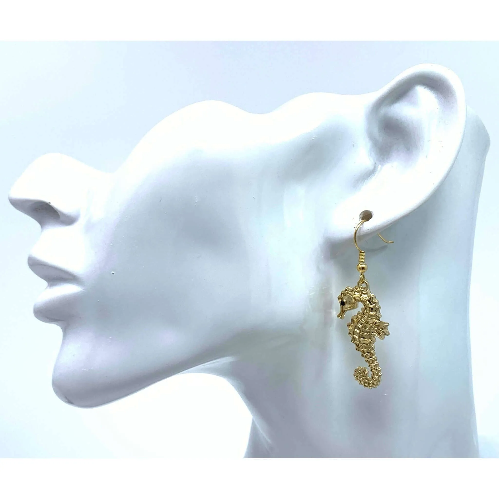 Gold Seahorse Earrings