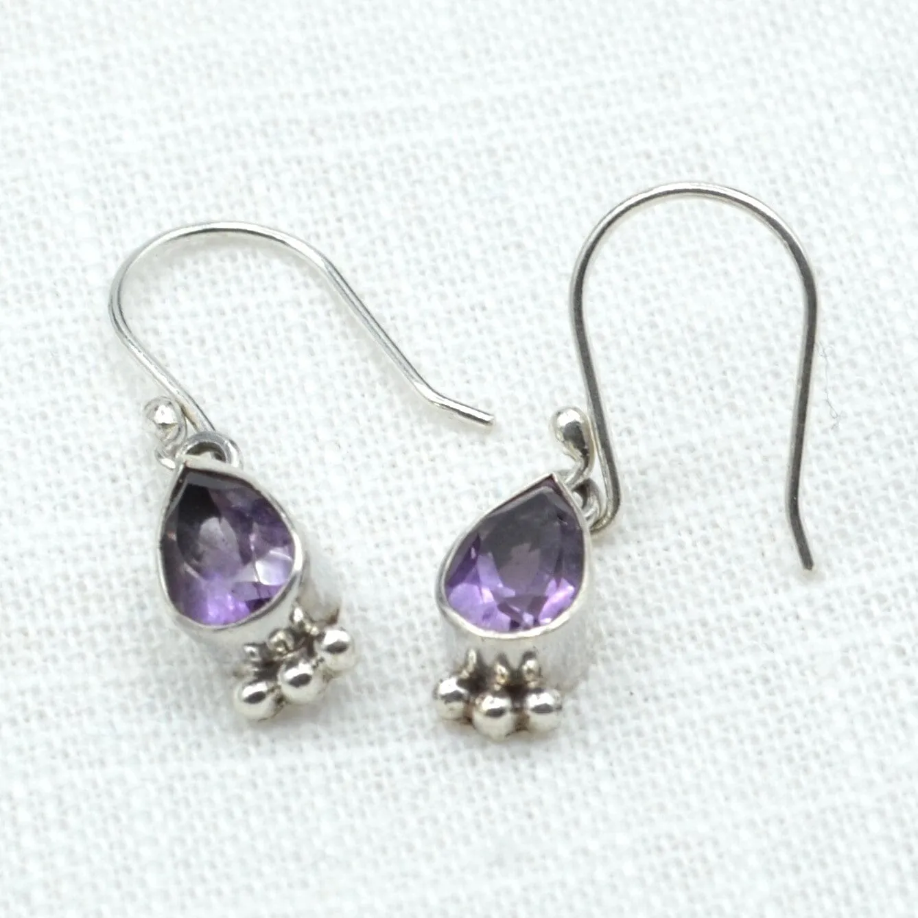 Pear Drop Silver Earrings